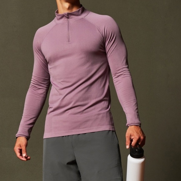 Fabletics Other - Men’s Fabletics Training Day 1/4 zip “plum cactus” compression style jacket Lg